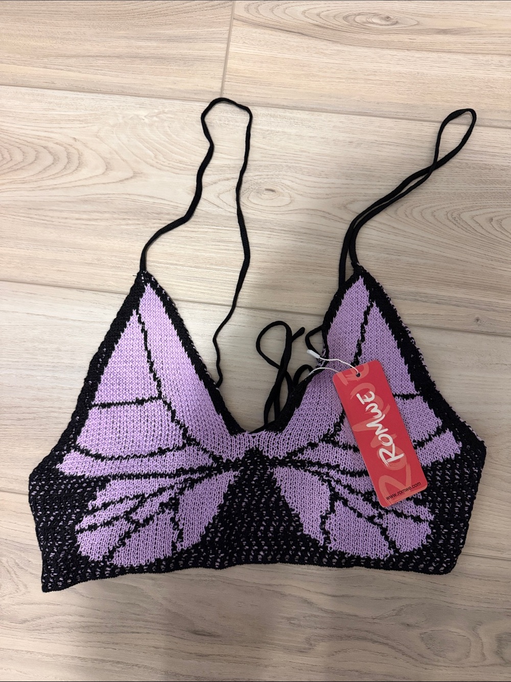 Lavender & Black Knit Butterfly Top